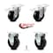 Service Caster 4 Inch Phenolic Swivel Top Plate Caster Lock Brakes 2 Rigid, 2PK SCC-TTL20S414-PHS-2-R-2 - alternate 1